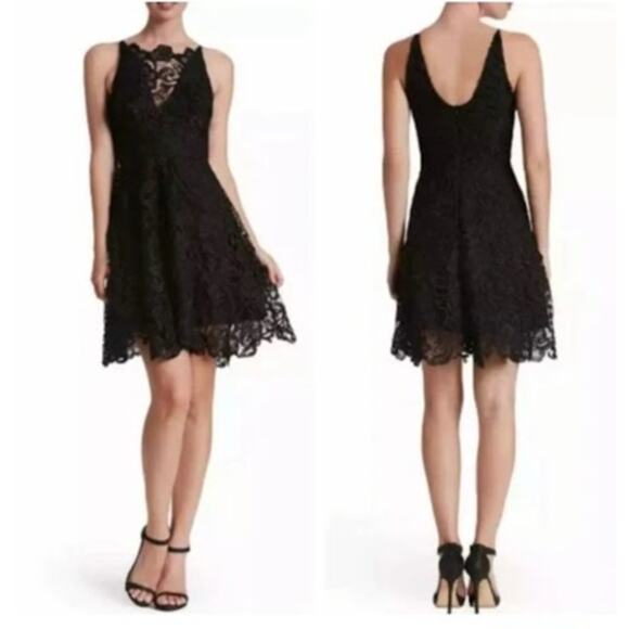 Dress the Population Black Lace Mini Dress - Picture 1 of 11